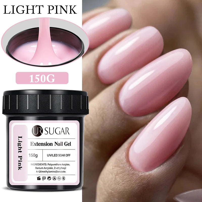 Ur Sugar Extension Nail Milky Color Gel Extension Light Pink 150g