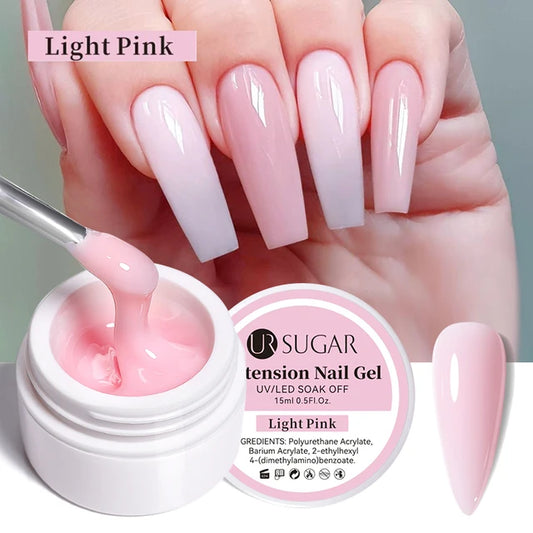 Ur Sugar Extension Nail Milky Color Gel Extension Light Pink 15ml 