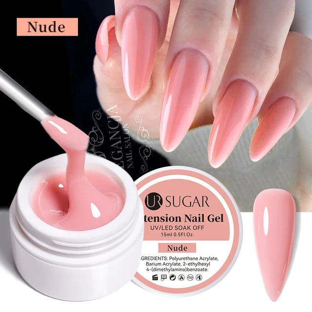 Ur Sugar Extension Nail Milky Color Gel Extension Nude 15ml 