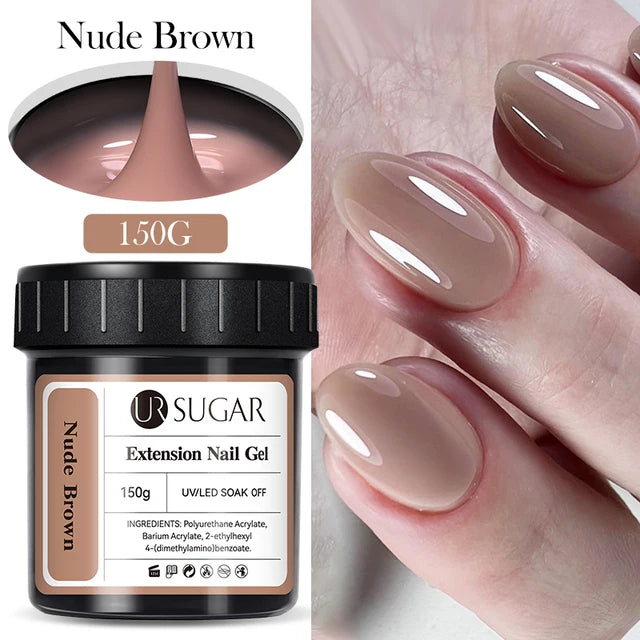 Ur Sugar Extension Nail Milky Color Gel Extension Nude Brown 150g