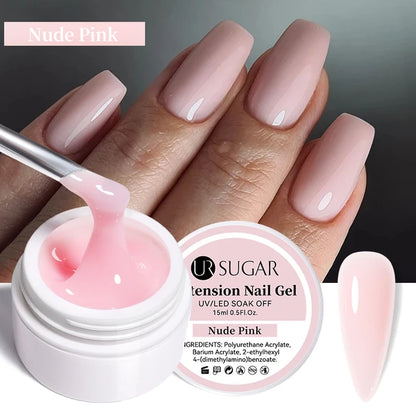 Ur Sugar Extension Nail Milky Color Gel Extension Nude Pink 15ml