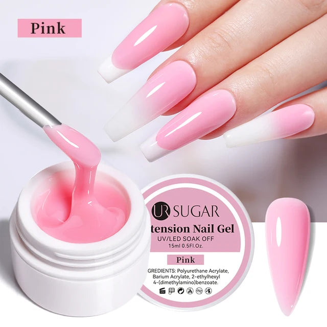 Ur Sugar Extension Nail Milky Color Gel Extension Pink 15ml