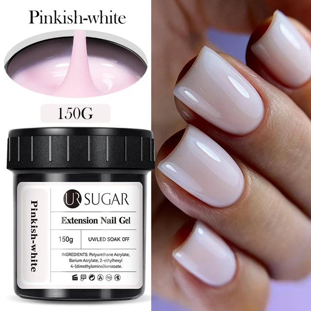 Ur Sugar Extension Nail Milky Color Gel Extension Pinkish White 150g 