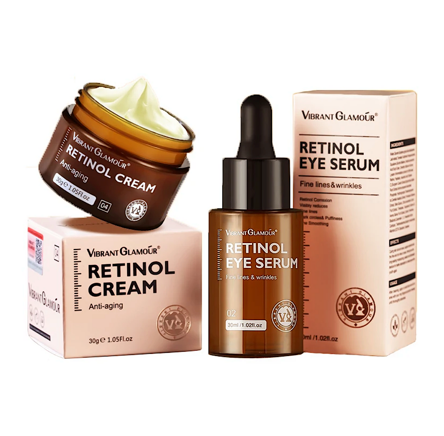 Vibrant Glamour Retinol Cream and Eye Serum Duo