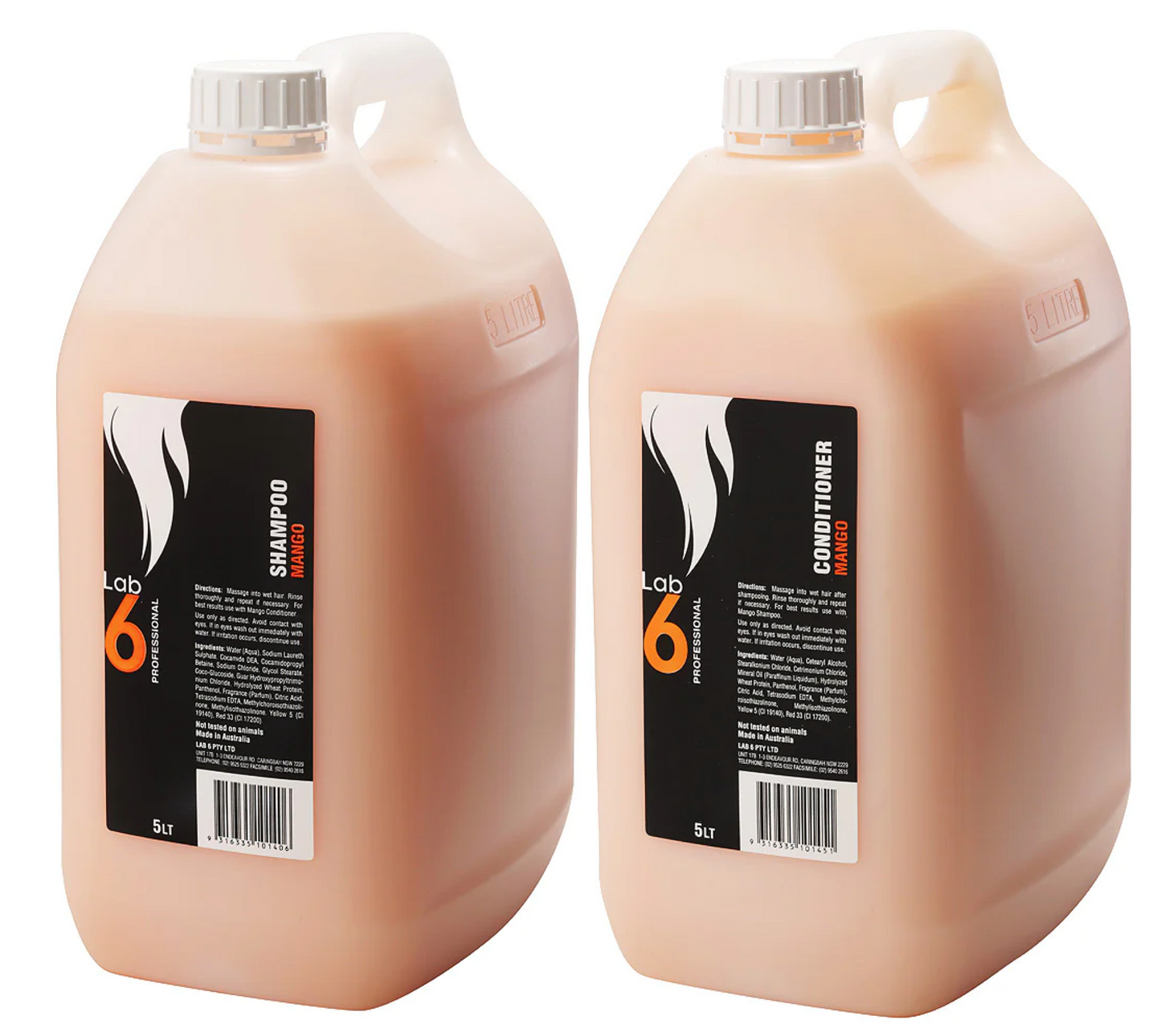 Lab 6 Mango Shampoo and Conditioner 5L