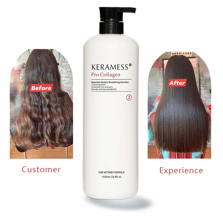 Keramess Pro Collagen Brazilian Keratin Smoothing Solution 1000ml Everything Keratin