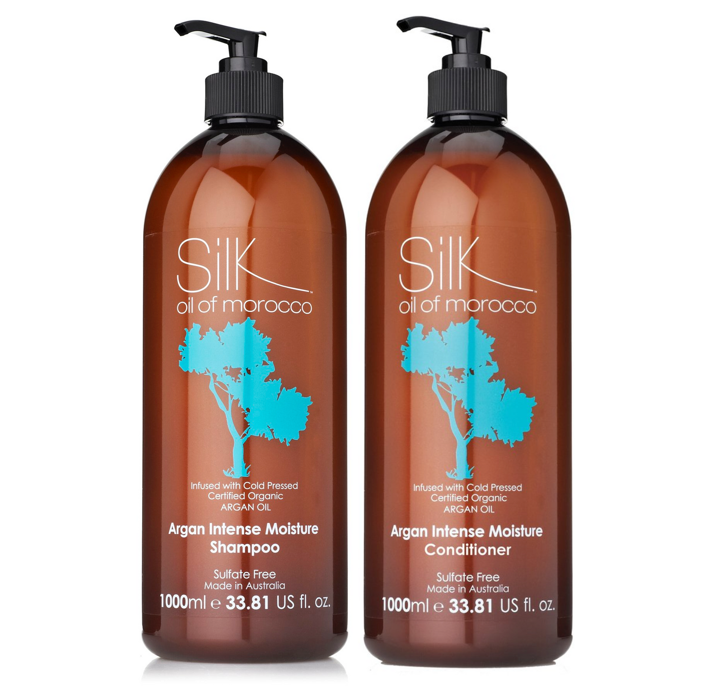 Silk Oil of Morocco Argan Intense Moisture Shampoo and Conditioner 1000ml